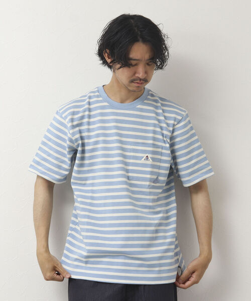 「GEVACO」 半袖Tシャツ L ブルー系その他 メンズ_画像2