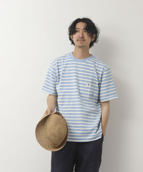 「GEVACO」 半袖Tシャツ L ブルー系その他 メンズ_画像4