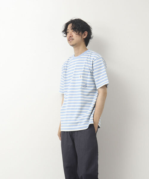 「GEVACO」 半袖Tシャツ L ブルー系その他 メンズ_画像5