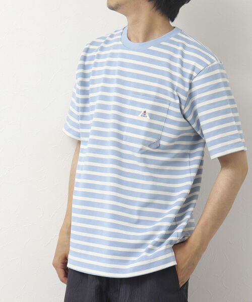 「GEVACO」 半袖Tシャツ L ブルー系その他 メンズ_画像8