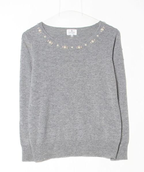 LANVIN en Bleu 「LANVIN Bleu」 長袖ニット 38 グレー レディース