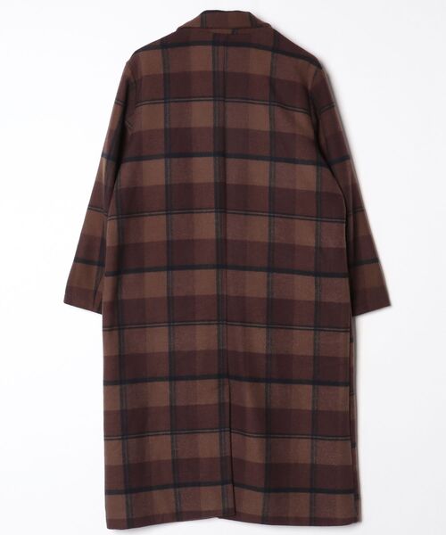 「CIAOPANIC」 チェック柄チェスターコート FREE ブラウン レディース_画像2