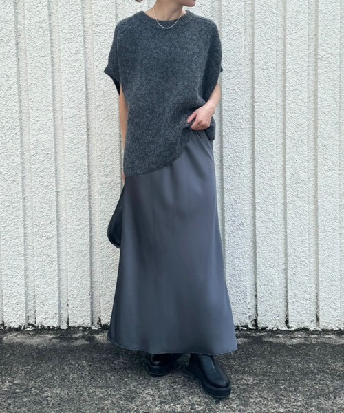 「meilmada」 ロングスカート FREE チャコールグレー レディース_画像9