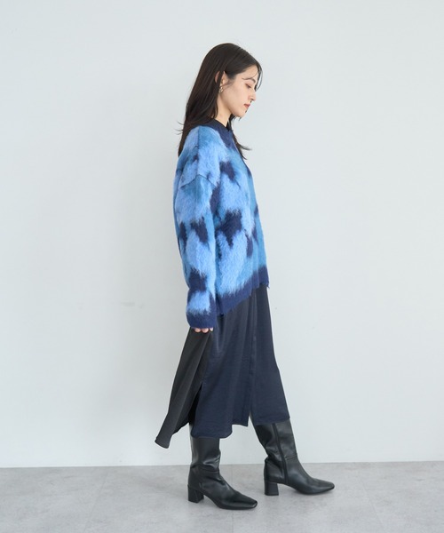 YECCA VECCA（イェッカヴェッカ） ニット セーター フラワー柄シャギー
