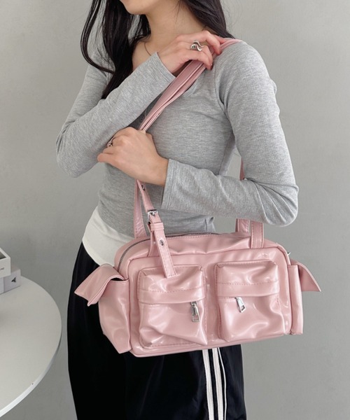 CLEA ショルダーバッグ バッグ ダブルポケットボストンバッグ