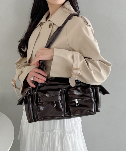 CLEA ショルダーバッグ バッグ ダブルポケットボストンバッグ