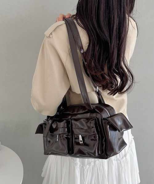 CLEA ショルダーバッグ バッグ ダブルポケットボストンバッグ