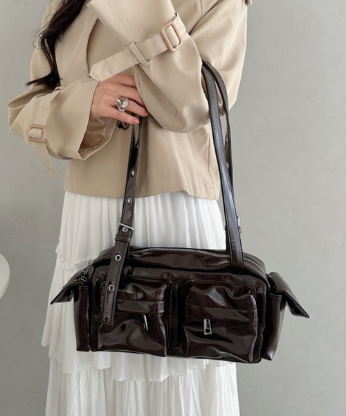 CLEA ショルダーバッグ バッグ ダブルポケットボストンバッグ
