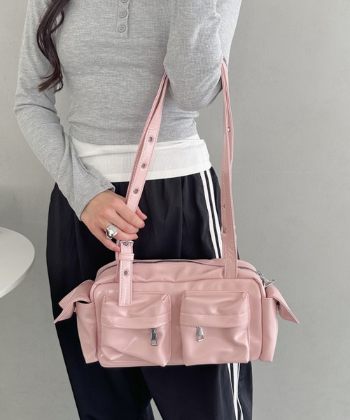 CLEA ショルダーバッグ バッグ ダブルポケットボストンバッグ