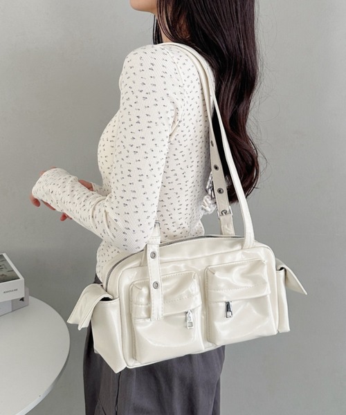 CLEA ショルダーバッグ バッグ ダブルポケットボストンバッグ