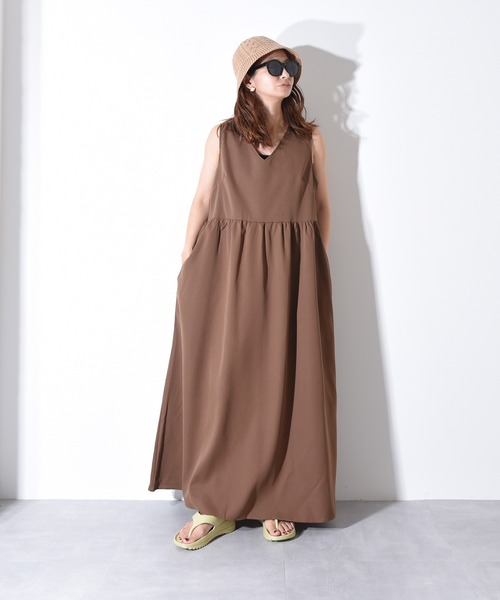 「CALIFORNIA OUTFITTERS」 ノースリーブワンピース FREE ブラウン レディース_画像4