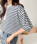 ヘンリーネック tシャツ 半袖 季節の変わり目...の詳細画像3