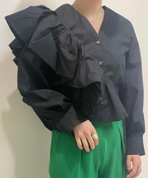 「styling/」 長袖ブラウス FREE ブラック レディース_画像9