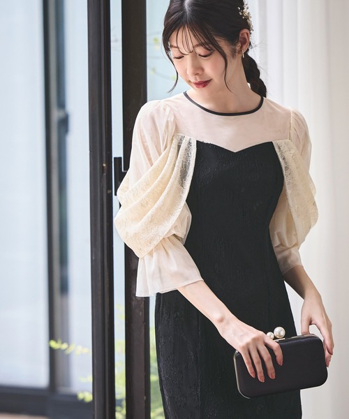 「RUIRUE BOUTIQUE」 半袖ワンピース M チャコール レディースの画像