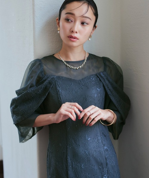 「RUIRUE BOUTIQUE」 半袖ワンピース M チャコール レディースの画像