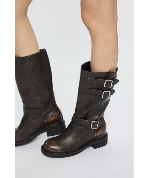 moussy マウジー BELTED BIKER ブーツ MOUSSY（マウジー） ブーツ BELTED BIKER ブーツ レディース