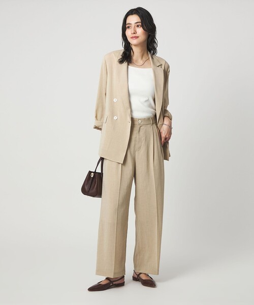 ワイドパンツ パンツ 「size SHORT/TALLあり」シアーエア ワイド パンツ マシンウォッシャブル レディースの画像