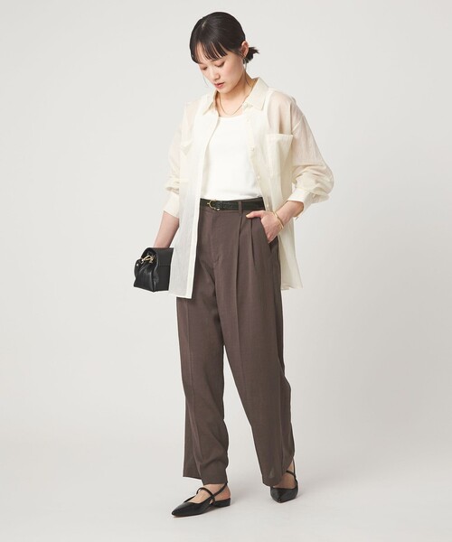 ワイドパンツ パンツ 「size SHORT/TALLあり」シアーエア ワイド パンツ マシンウォッシャブル レディースの画像
