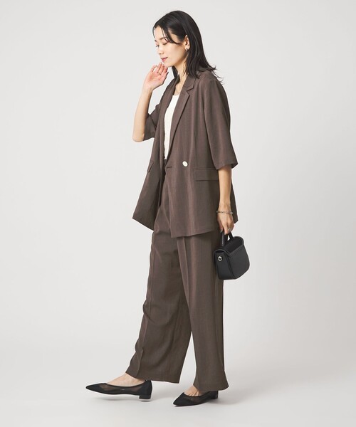 ワイドパンツ パンツ 「size SHORT/TALLあり」シアーエア ワイド パンツ マシンウォッシャブル レディースの画像