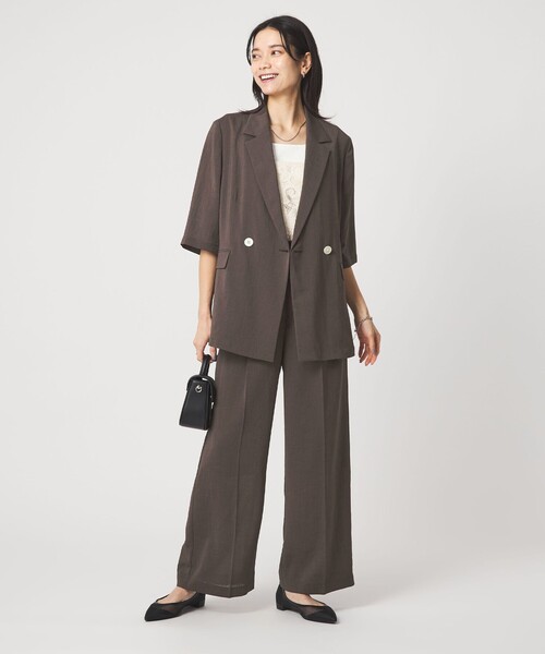 ワイドパンツ パンツ 「size SHORT/TALLあり」シアーエア ワイド パンツ マシンウォッシャブル レディースの画像