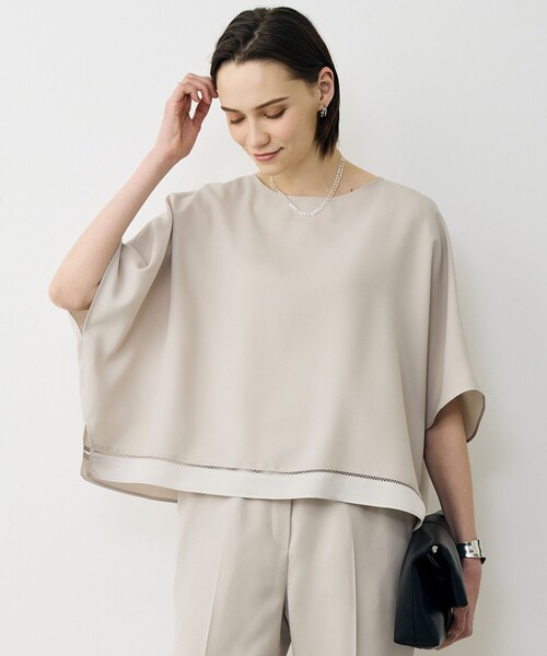 ブラウス シャツ 「WEB限定カラーあり」 FluidBackSatin クロップドブラウス レディース | ICB