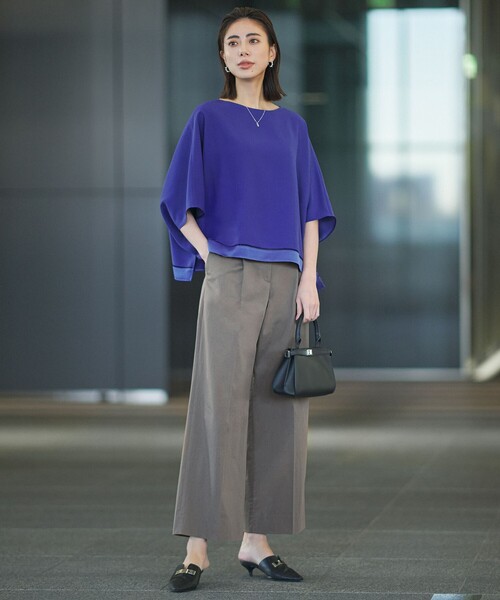 ブラウス シャツ 「WEB限定カラーあり」 FluidBackSatin クロップドブラウス レディース | ICB | 08