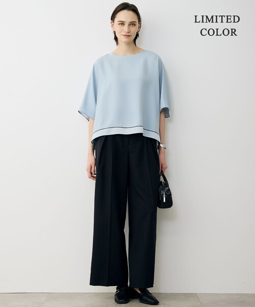 ブラウス シャツ 「WEB限定カラーあり」 FluidBackSatin クロップドブラウス レディース | ICB | 10
