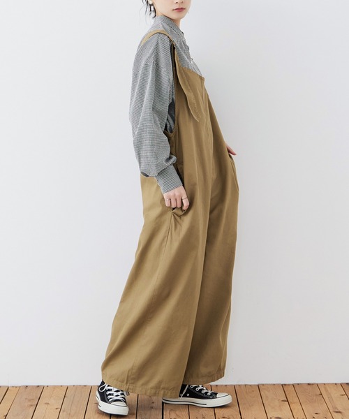 「Fashion Letter」 オーバーオール - ベージュ レディース_画像6