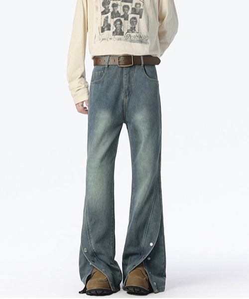 90s00sPOLO JEANS デニムカーゴパンツ ミリタリーテイスト 希少 NEOS（KOKUYO） ジーンズ 「neos」ユニセックス ジップ ボタン