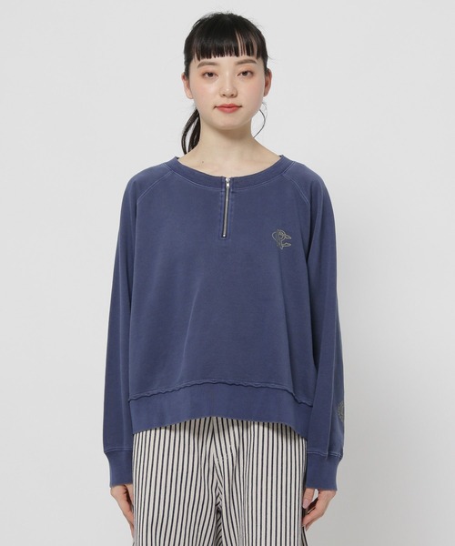 niko and…　人気スタッフプロデュースハーフZIPプルオーバー niko and…（ニコアンド） tシャツ ショルダーラインハーフジッププル