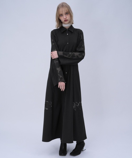 HARE ハレ　ジャガード　ロングワンピース　オケージョン　シアー HARE（ハレ） ワンピース 2WAYソデアキシアージャガードワンピース