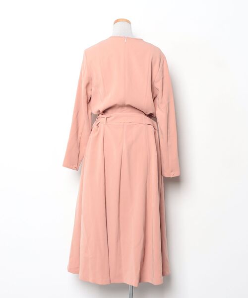 「UNTITLED」 長袖ワンピース 02 ピンク レディースの画像
