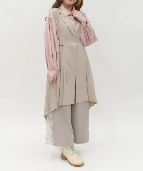 axes femme（アクシーズ ファム） ベスト ジレ プリーツフィッシュ