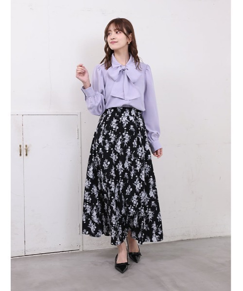 fifth（フィフス） スカート フラワープリントバックゴムフレア