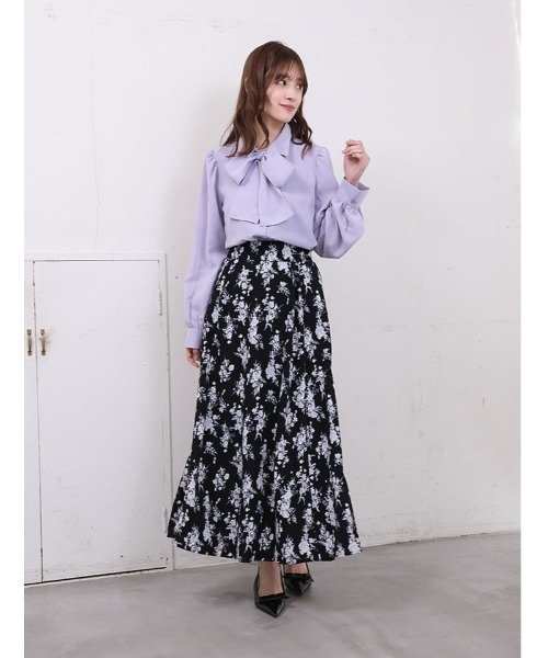 fifth（フィフス） スカート フラワープリントバックゴムフレア