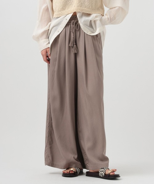 ワイドパンツ パンツ テンセルワイドパンツ レディースの画像