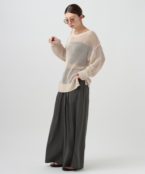 ワイドパンツ パンツ テンセルワイドパンツ レディースの画像