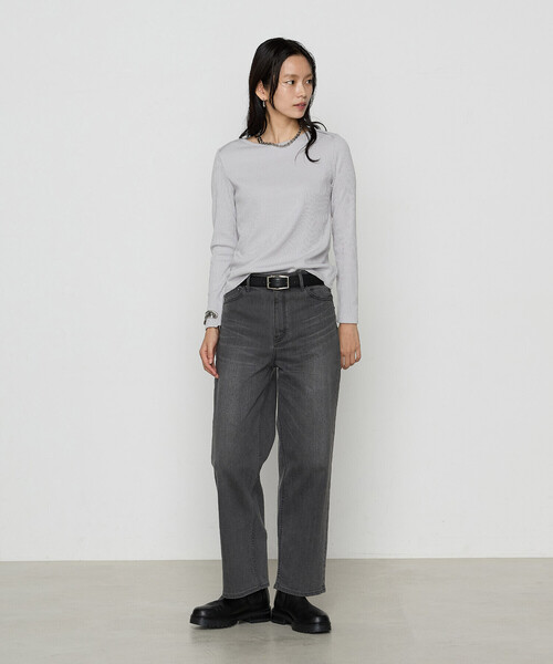 「COMME CA」 長袖カットソー L ライトグレー レディース_画像7