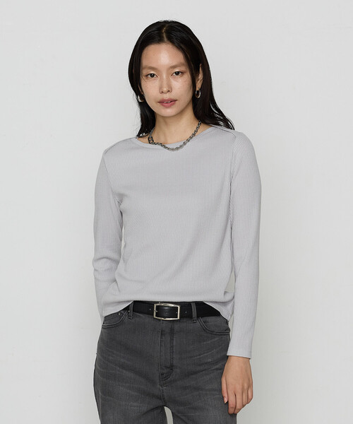 「COMME CA」 長袖カットソー L ライトグレー レディース_画像8