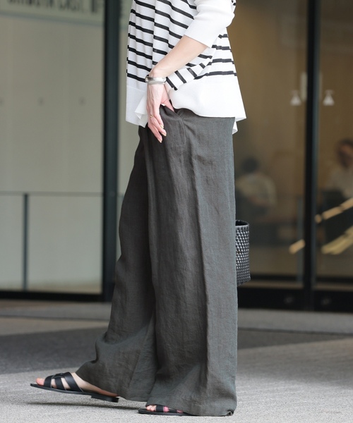 「JOURNAL STANDARD relume」 イージーパンツ 38 ライトグレー レディースの画像
