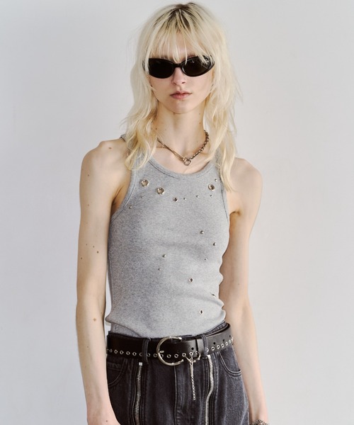 ジョゼムーン タンクトップ JOSE MOON（ジョゼムーン） タンクトップ ノースリーブ EYELET TANK