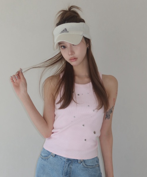 ジョゼムーン タンクトップ JOSE MOON（ジョゼムーン） タンクトップ ノースリーブ EYELET TANK