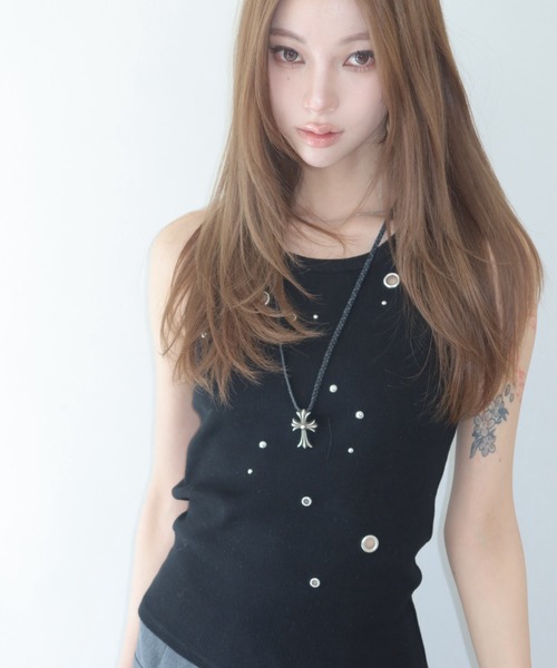 トップス josemoon EYELET TANK TOP JOSE MOON（ジョゼムーン） タンクトップ ノースリーブ EYELET TANK