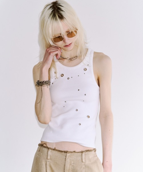 JOSE MOON（ジョゼムーン） タンクトップ ノースリーブ EYELET TANK