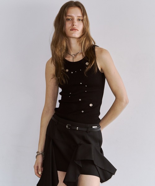 ジョゼムーン タンクトップ JOSE MOON（ジョゼムーン） タンクトップ ノースリーブ EYELET TANK