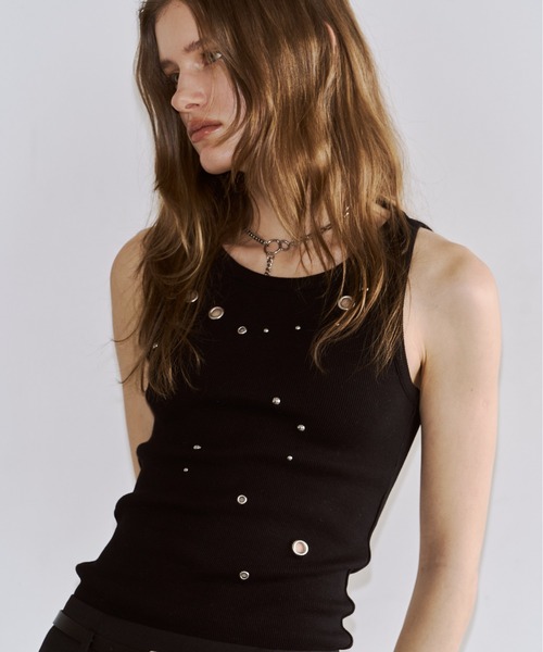 ジョゼムーン タンクトップ JOSE MOON（ジョゼムーン） タンクトップ ノースリーブ EYELET TANK