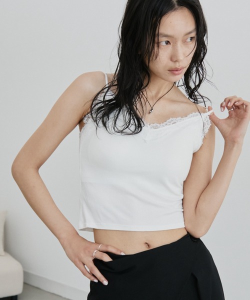 C/L Fluffyパッドinコードキャミ FitパッドBack openキャミ