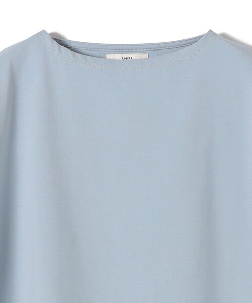 tシャツ 「洗濯機可能」袖 ツイスト デザイン シアー ドッキング TEE レディースの画像