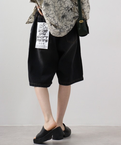 「JUNGLE STORM」 デニムハーフパンツ L パープル メンズ_画像4