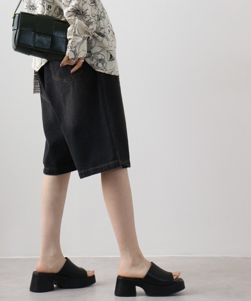 「JUNGLE STORM」 デニムハーフパンツ L パープル メンズ_画像5